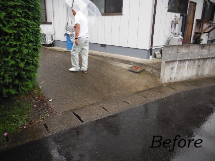 門を設けて出入りのしやすい駐車場に　郡山市Ｉ様邸